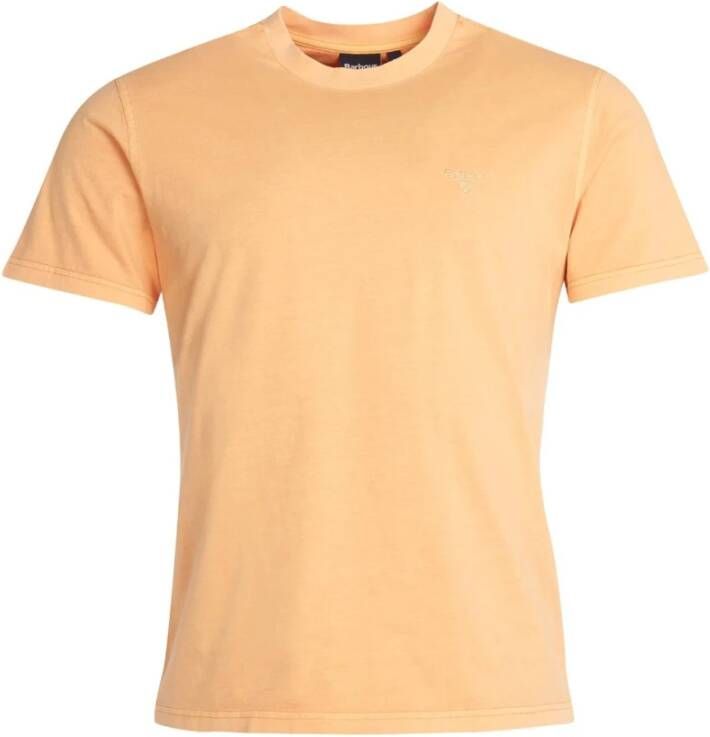 Barbour Stijlvolle Garment Dyed T-shirt Oranje Heren