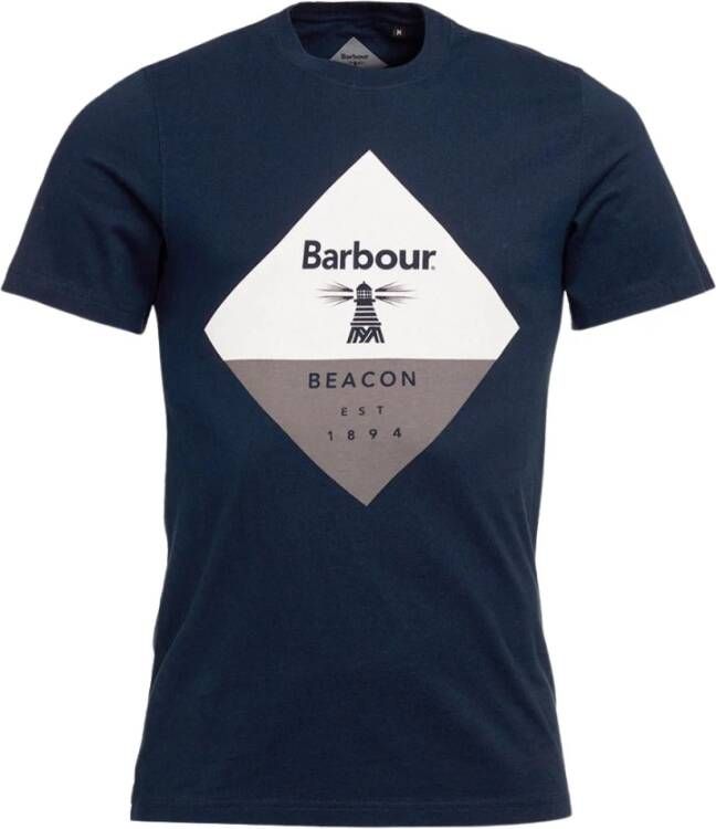 Barbour T-shirt Blauw Heren