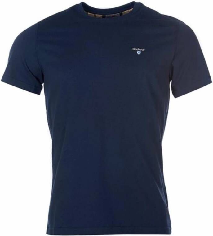 Barbour Blauw Tartan Sport T-shirt oor Heren Blue Heren