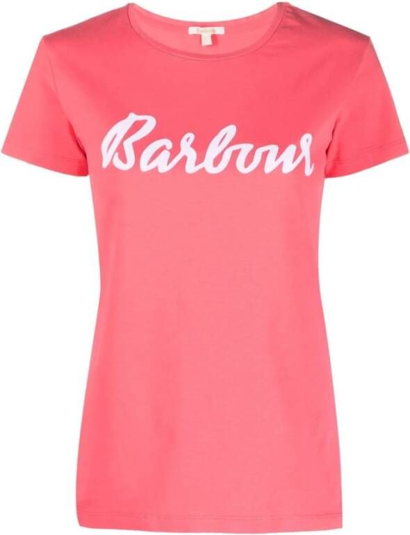 Barbour T-shirt Roze Dames