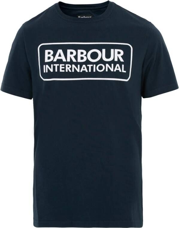 Barbour Essentiële Grote Logo Motor T-Shirt Navy Blue Heren