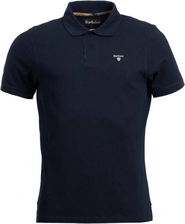 Barbour MML Polo Shirts Katoen Ingedrukt Logo Korte Mouwen Blue Heren
