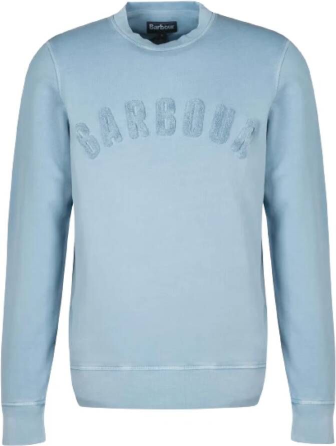 Barbour Trainingsshirt Crew Neck Logo Blauw Heren