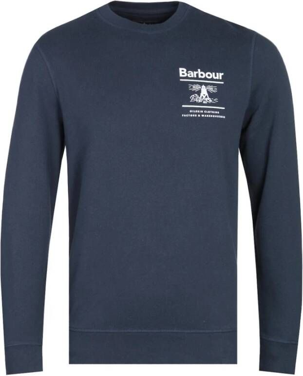 Barbour Trainingsshirt Marineblauw Sportieve Stijl Blauw Heren