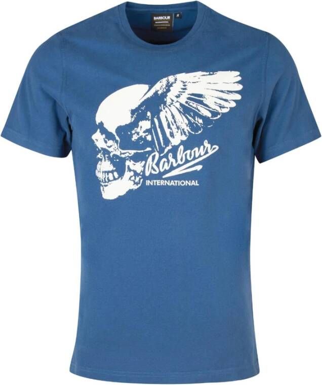 Barbour Vantage Graphic-Print T-Shirt Blue-M Blauw Heren