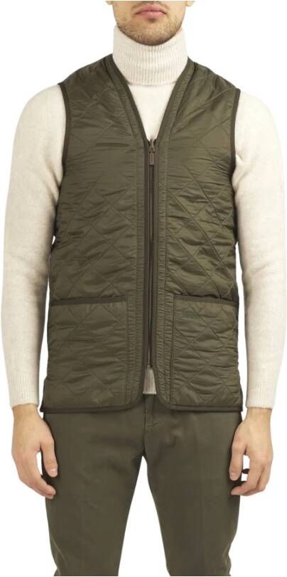 Barbour Groene gewatteerde trui met fleece voering en contrasterend logo borduursel Green Heren - Foto 6