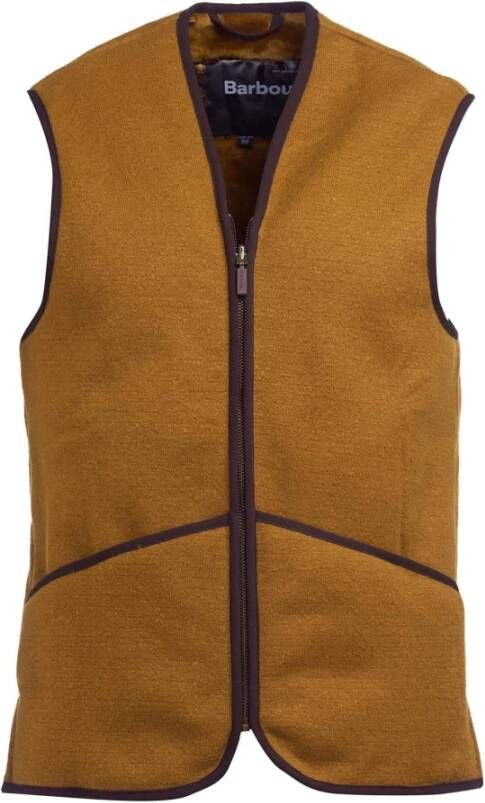 Barbour Bruine Fleece Vest met V-Hals Bruin Heren