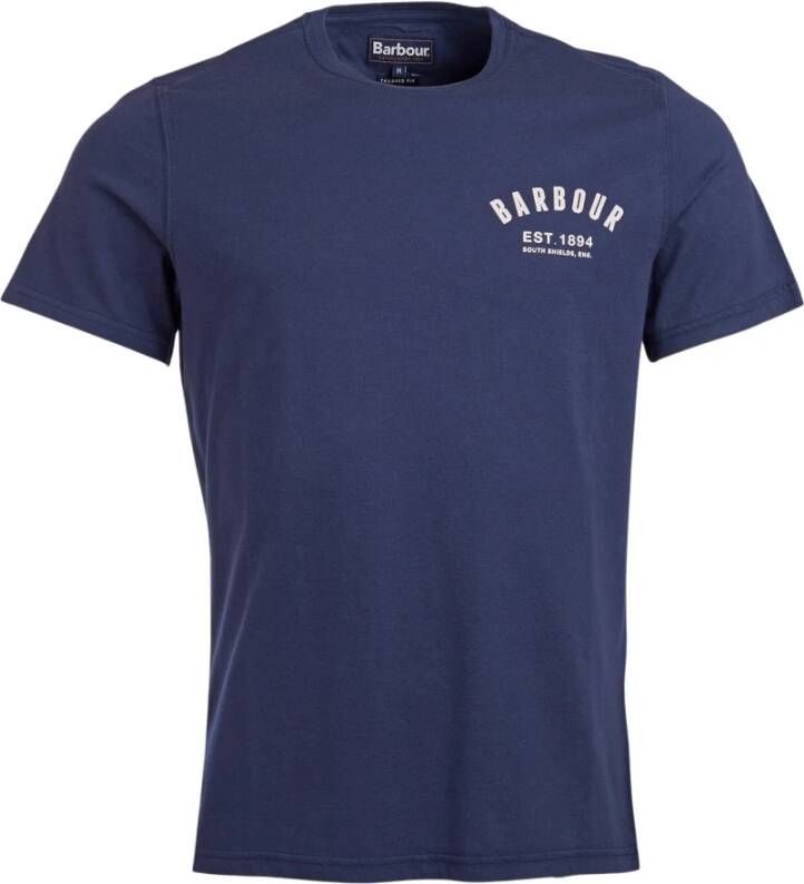 Barbour Vintage Collegiate T-shirt Blauw Heren