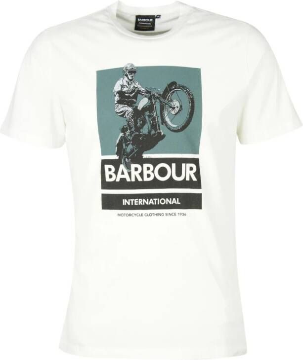 Barbour Vintage Fotografische Print T-Shirt Wit Heren