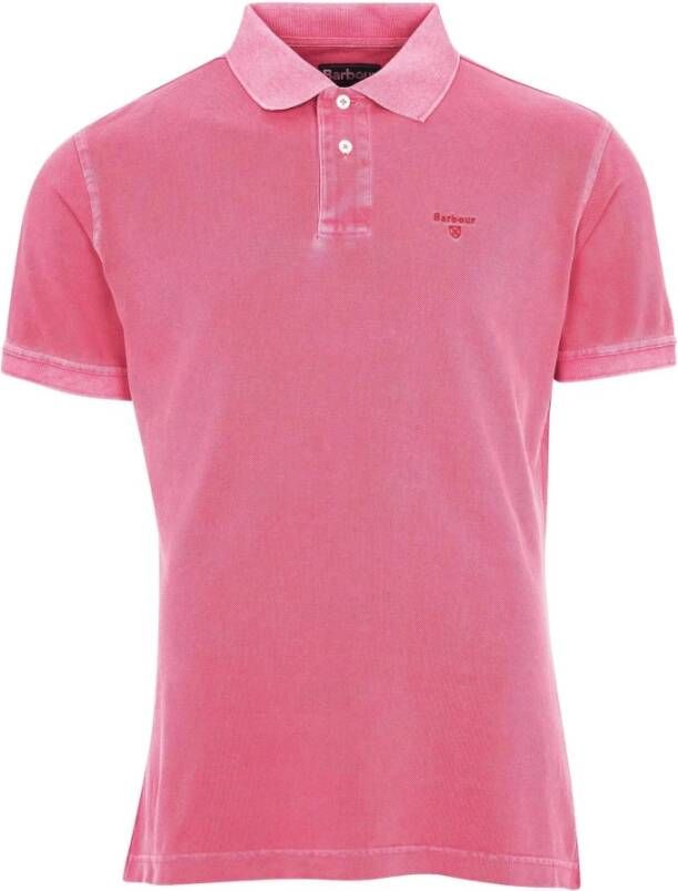 Barbour Vintage Katoenen Polo Shirt Roze Heren