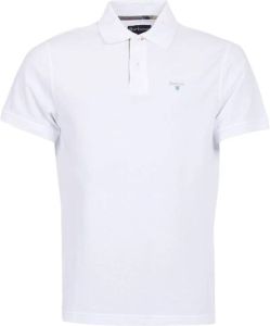 Barbour Witte Tartan Pique Polo Shirt Wit Heren