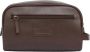 Barbour Zachte Leren Toilettas Bruin Unisex - Thumbnail 1