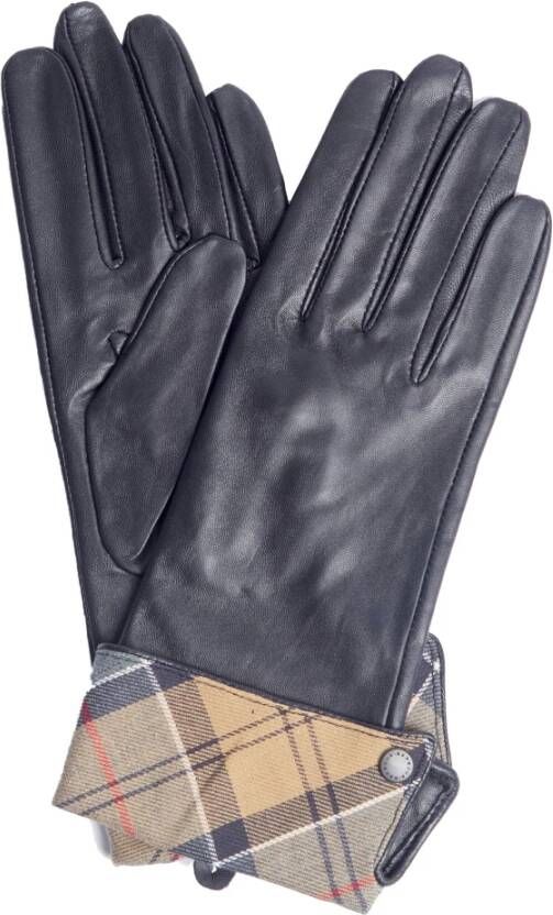 Barbour Zwarte en grijze handschoenen Zwart Dames