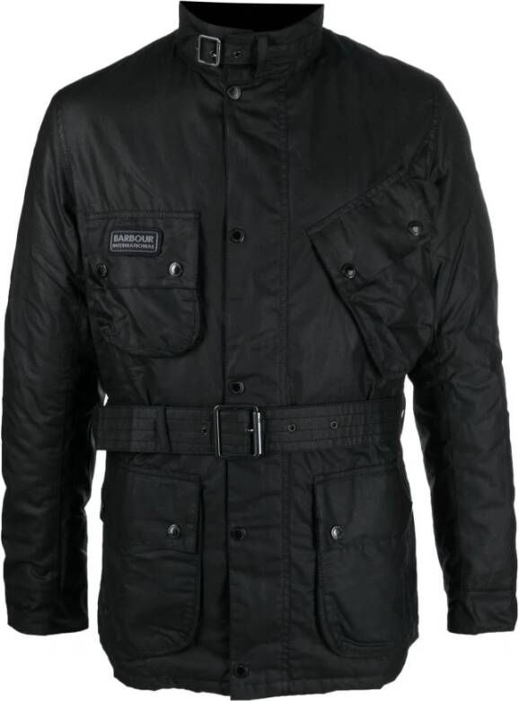 Barbour Zwarte Logo-Patch Riemjas Zwart Heren