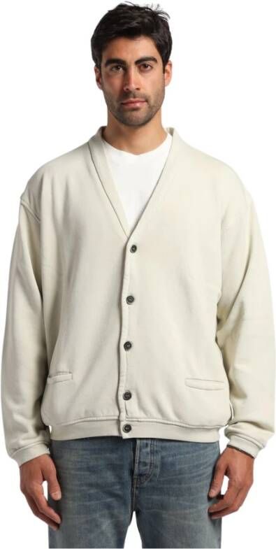 Barena Venezia Cardigan in Sweatshirt fabric Beige Heren