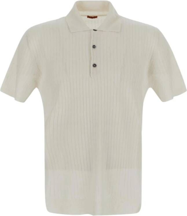 Barena Venezia Knit Polo Shirt Marco Maja White Heren
