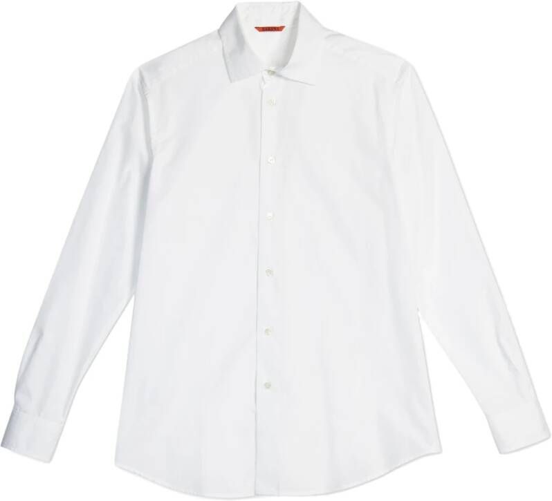 Barena Venezia Witte Surian Shirt met Geknoopte Voorkant en Afgeronde Zoom White Heren