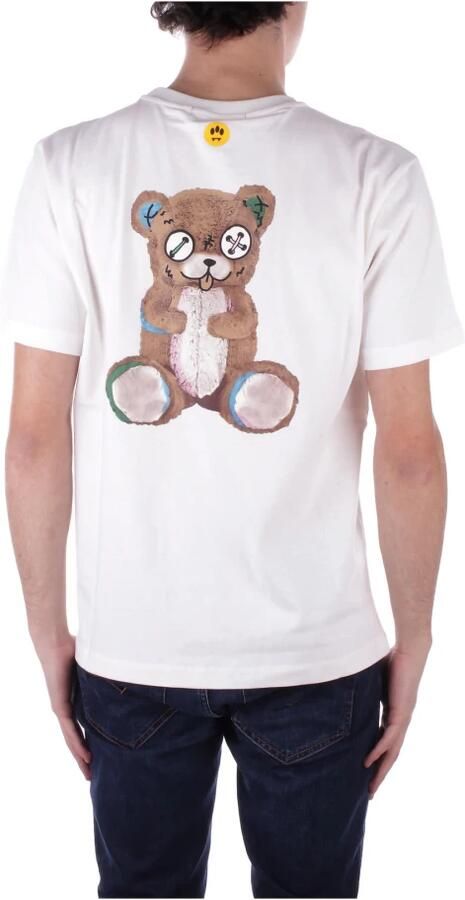 Barrow Beige T-shirt met Logo aan de Voorkant White