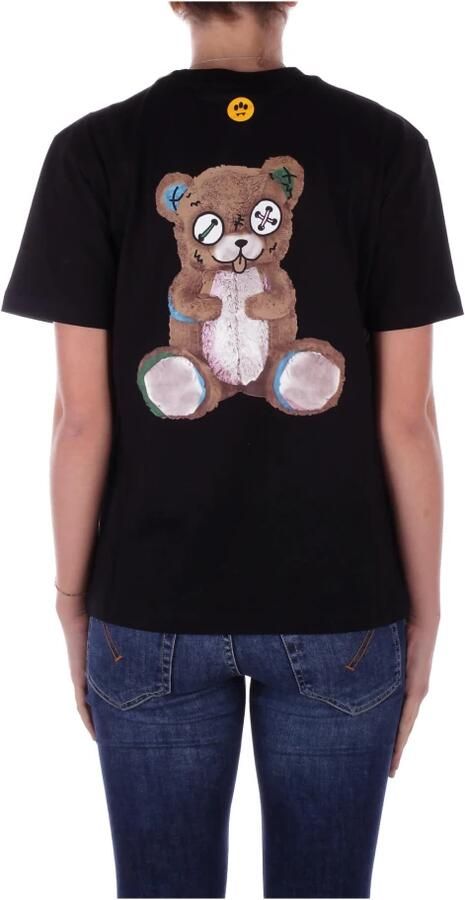 Barrow T-shirt met ronde hals en berenprint Black