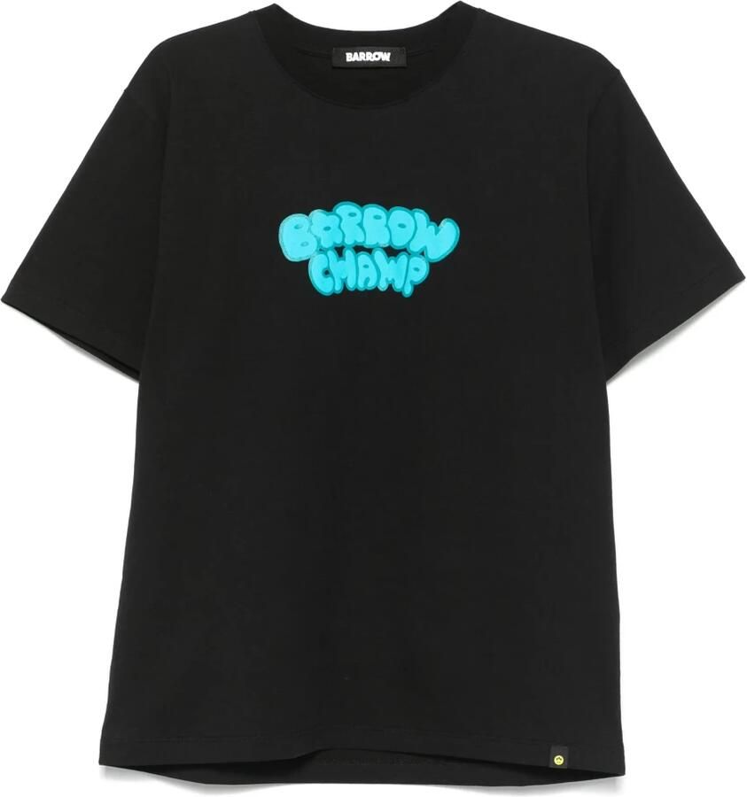 Barrow Zwart Crew Neck T-shirt Print Italië Black Heren - Foto 8