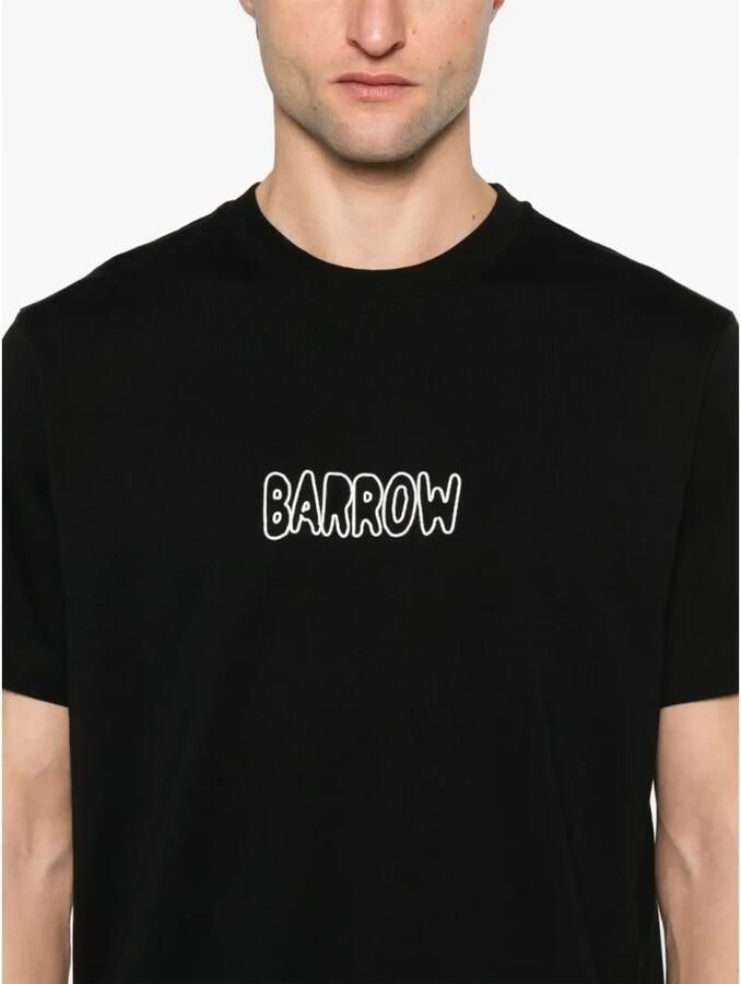 Barrow Zwarte Crew Neck T-shirt met Logo Black