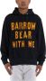 Barrow Zwarte hoodie met letterprint en berenontwerp Black Heren - Thumbnail 1