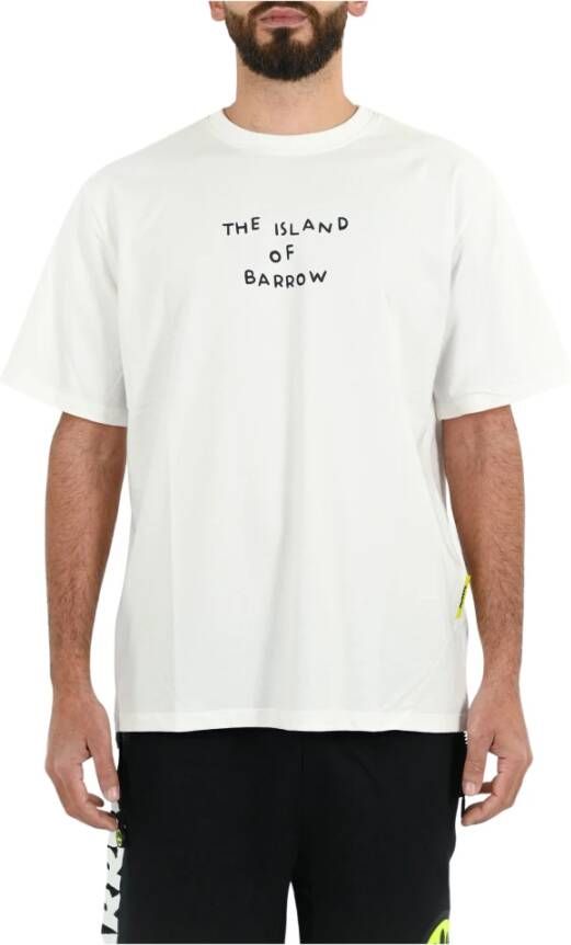 Barrow Beige T-shirt met eilandlogo detail Beige Heren