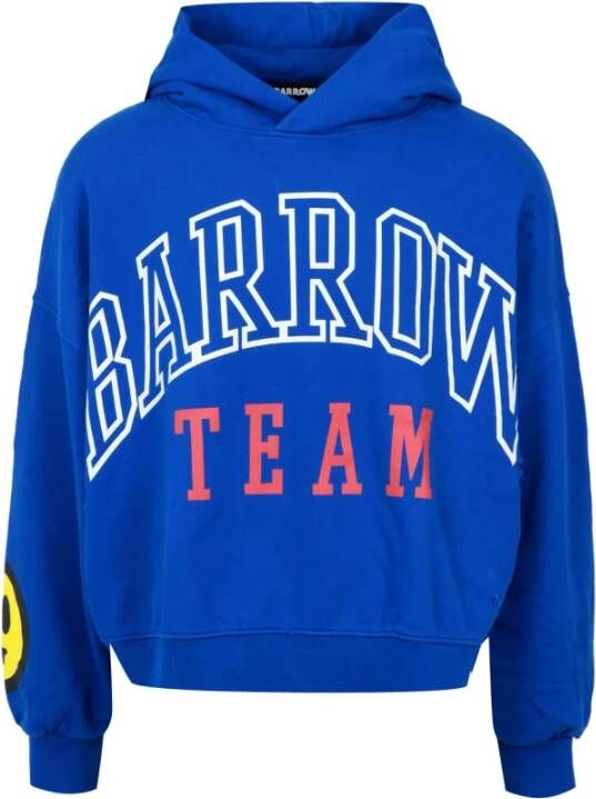 Barrow Gedrukte hoodie met geribbelde manchetten en zoom Zwart Heren