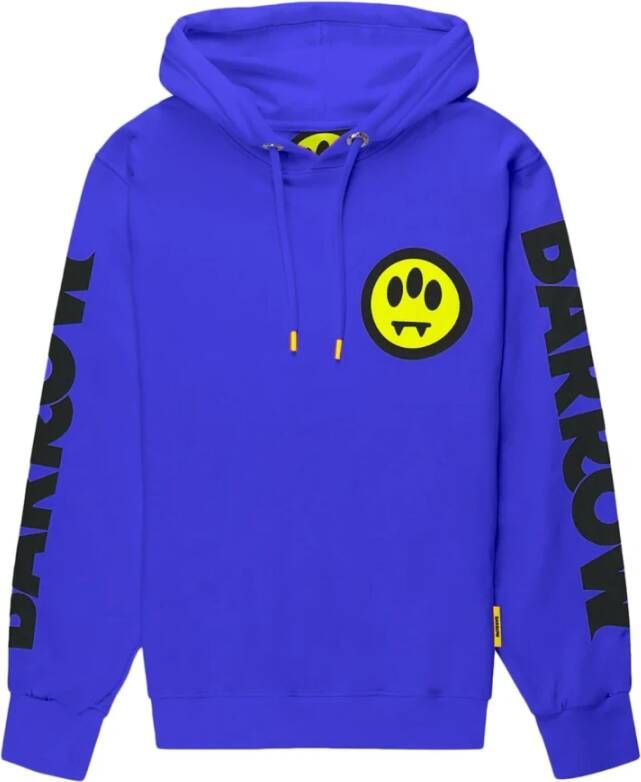 Barrow Blauwe hoodie met reflecterende plaat Blauw Heren