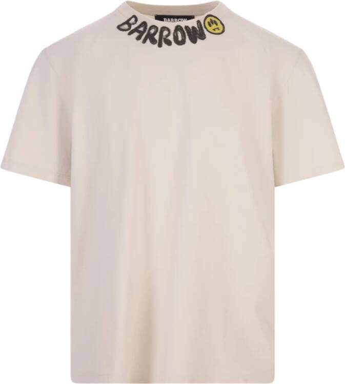 Barrow Bruine Katoenen T-shirt met Graffiti Logo Bruin Heren