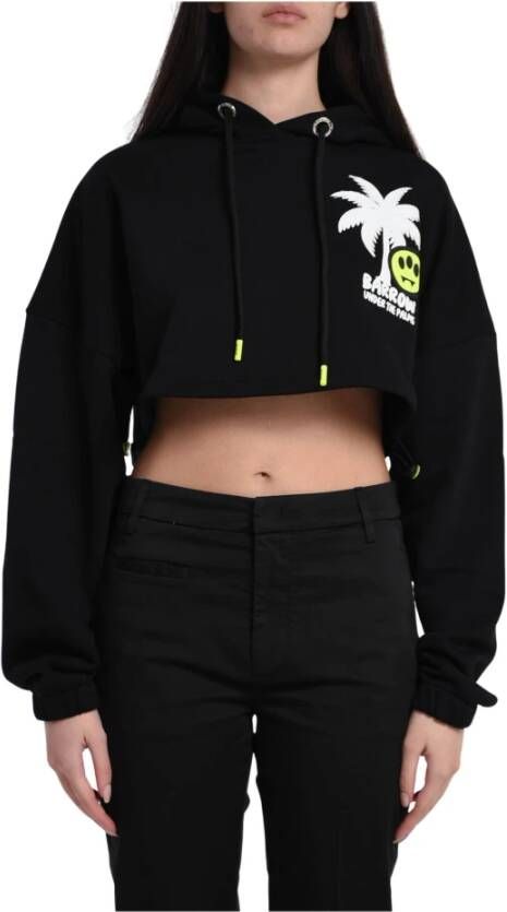 Barrow Cropped hoodie met unieke logo`s Black Dames