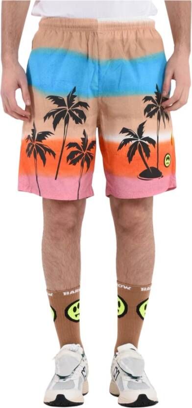 Barrow Casual shorts met elastische tailleband Oranje Heren