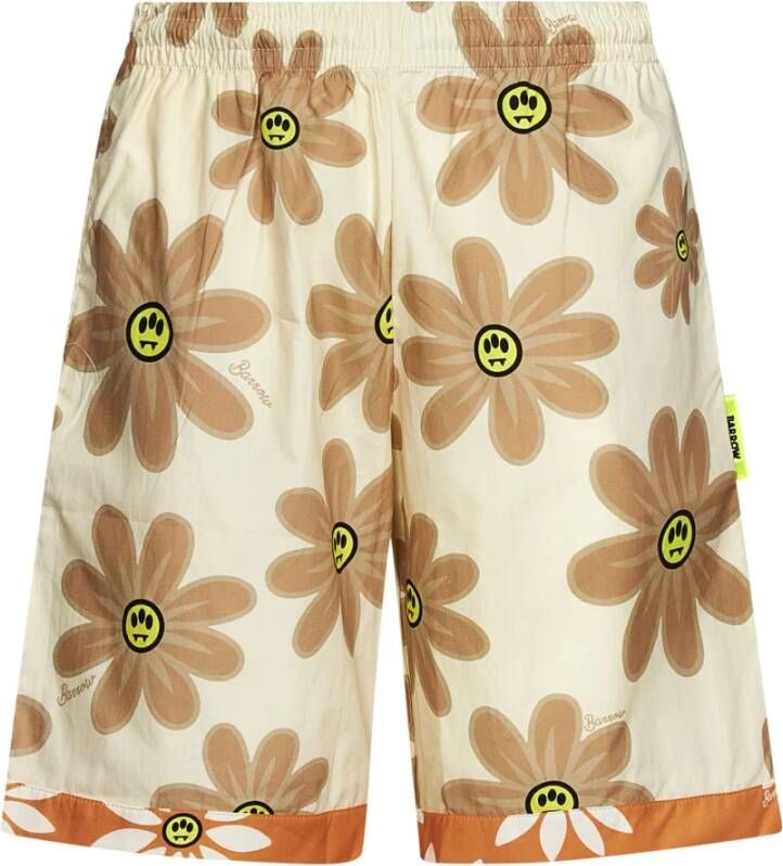 Barrow Casual zomer shorts met vrolijke bloemenprint Beige Heren
