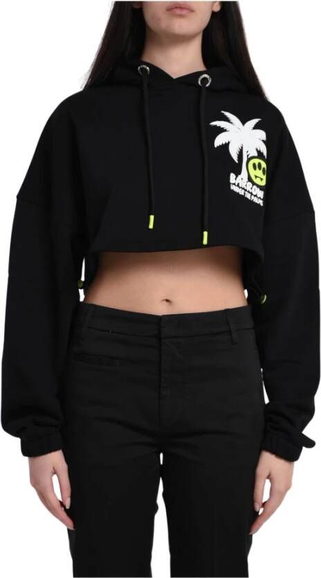 Barrow Cropped hoodie met unieke logo`s Black Dames