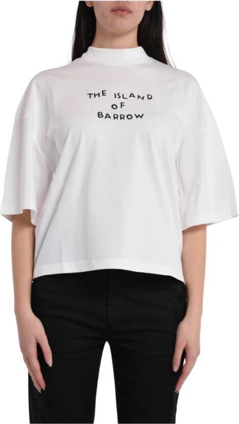 Barrow Cropped Print T-Shirt Wit Dames