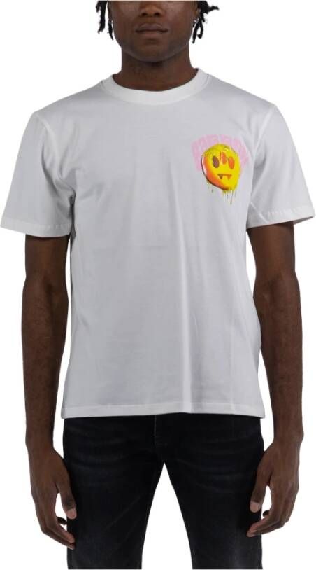 Barrow Katoenen T-shirt met voor- en achterprint White Heren