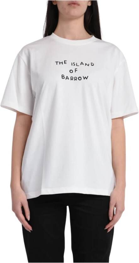 Barrow Grafisch Bedrukt Relax Fit T-Shirt Wit Dames