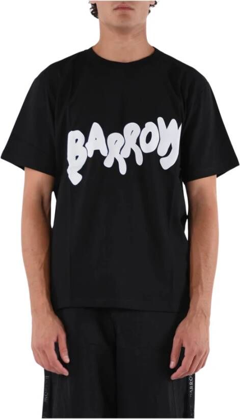 Barrow Grafisch Bedrukt Relaxte Fit T-shirt Zwart Heren