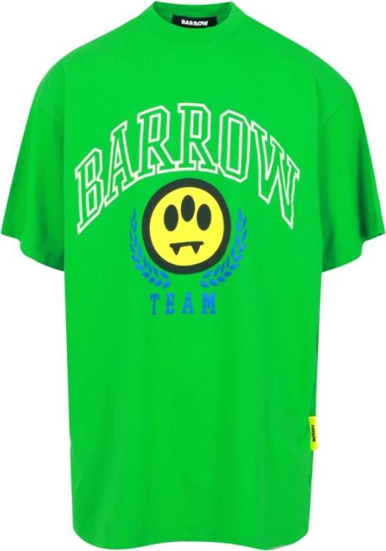 Barrow Groene Oversize T-shirts en Polos Groen Heren