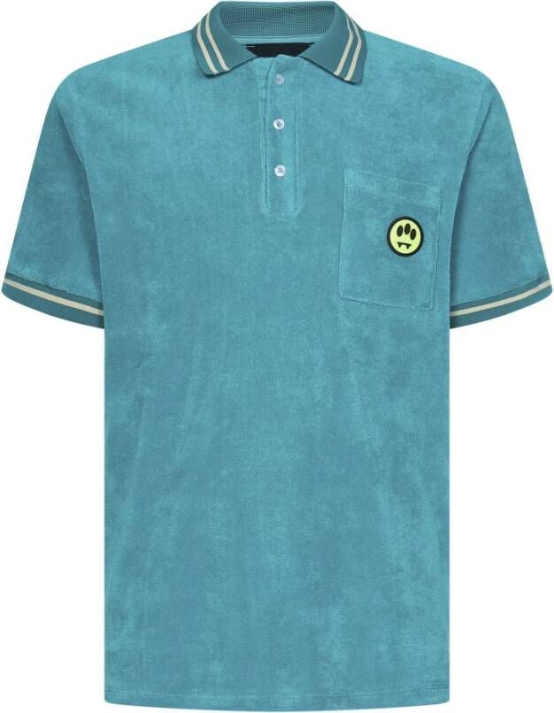 Barrow Groene Unisex Polo Shirt Ss23 Blauw Heren