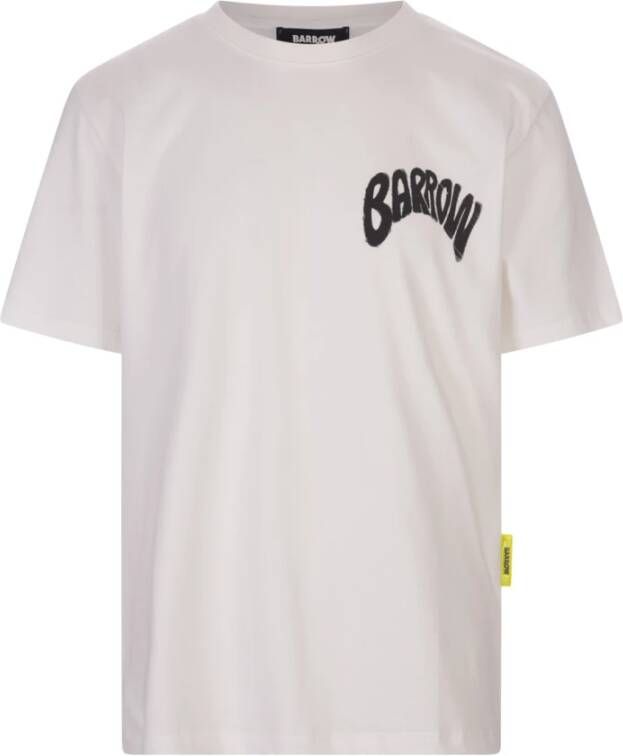 Barrow Heren Wit Grafisch Print T-shirt White Heren