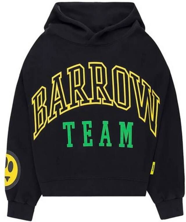 Barrow Zwarte Katoenen Hoodie met Logo Print Black Heren