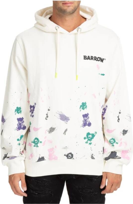 Barrow Unisex Hoodie van Katoen White Heren