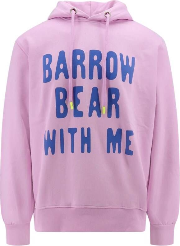 Barrow Katoenen sweatshirt met logo print Roze Heren