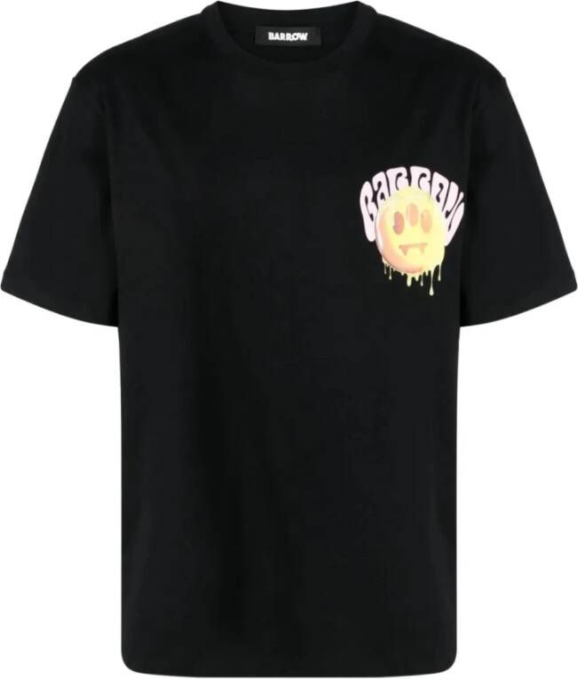 Barrow Klassiek Zwart T-shirt met Logo Print Zwart Heren