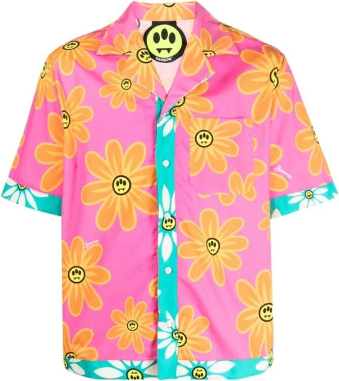 Barrow Korte Mouw Poplin Overhemd voor Moderne Man Meerkleurig Heren