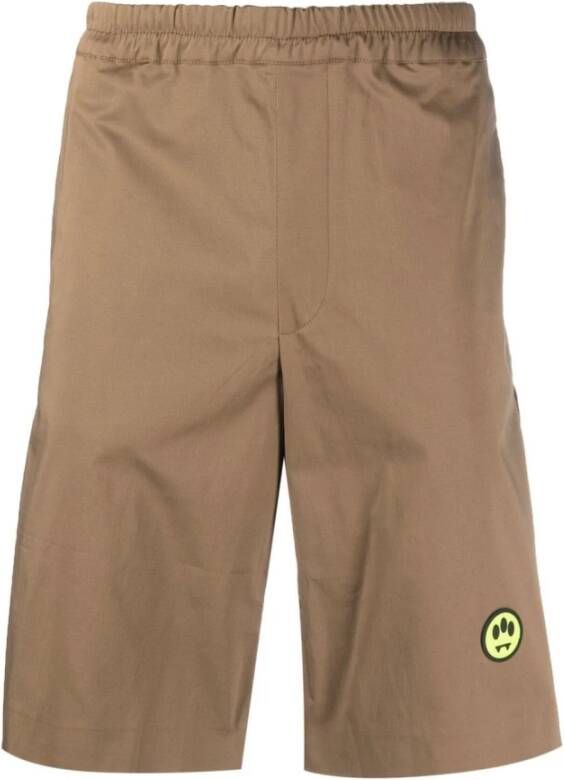 Barrow Lange shorts met streepdetails en logo patch Brown Heren
