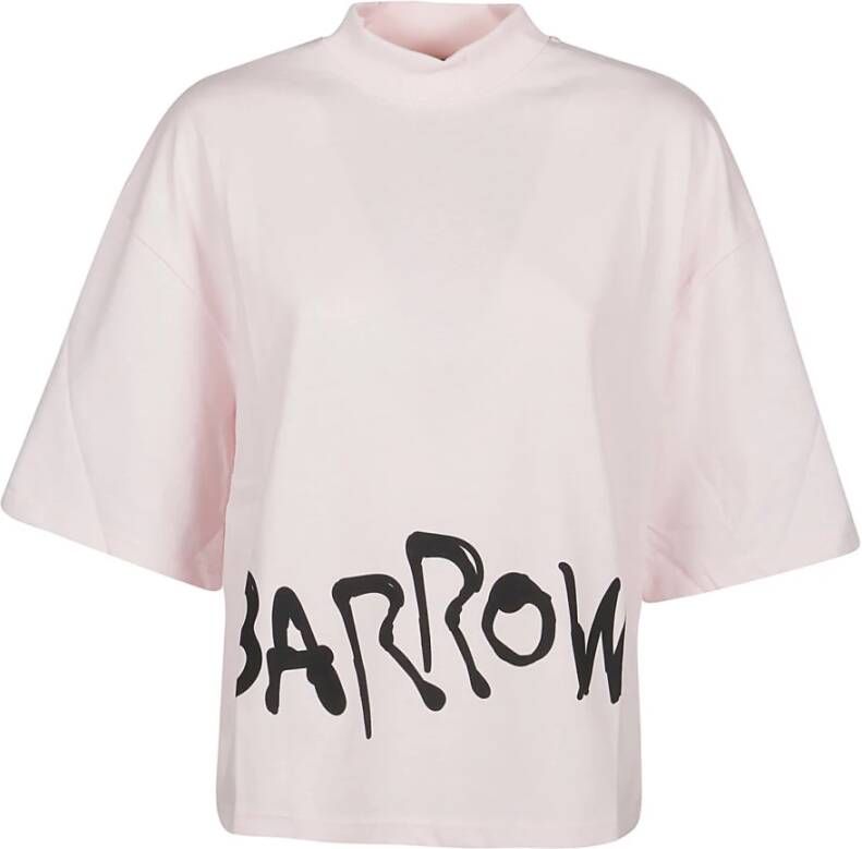 Barrow Lichtroze Cropped T-Shirt Roze Dames