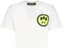 Barrow Logo Crop Fit T-shirt met Kleurrijk Contrasterend Ontwerp Beige Dames - Thumbnail 1