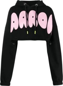 Barrow Logo-print bijgesneden hoodie Zwart Dames